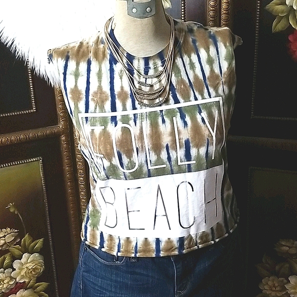 Hanes Tops - Folly Beach Vacation Tie Dye Tshirt